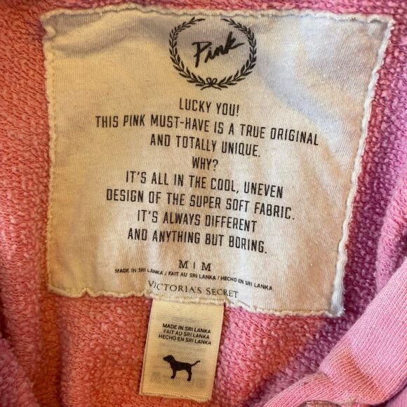 Victoria's Secret PINK Textured Light Pink Hoodie. Size Medium. - Picture 5 of 7